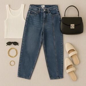 Lee x H&M Balloon Leg Tapered Mom Jeans Sz 4